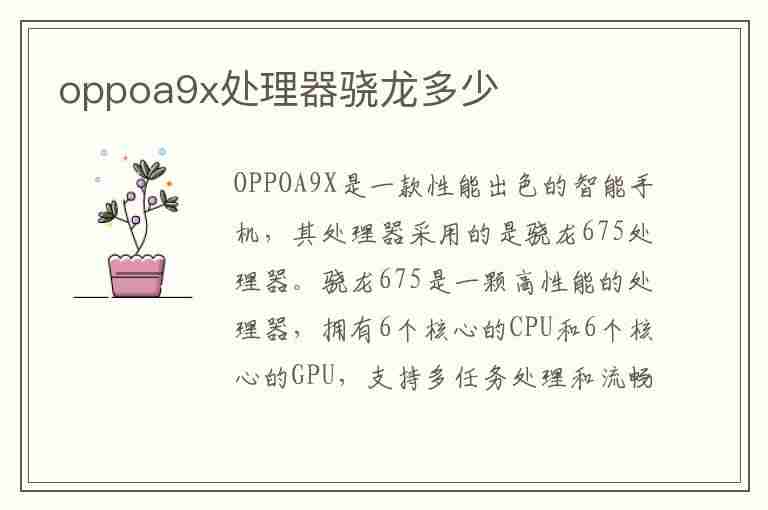 oppoa9x处理器骁龙多少